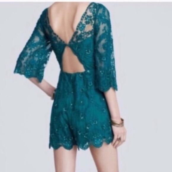 NWT Free People Songbird beaded romper embroidered - Picture 3 of 9